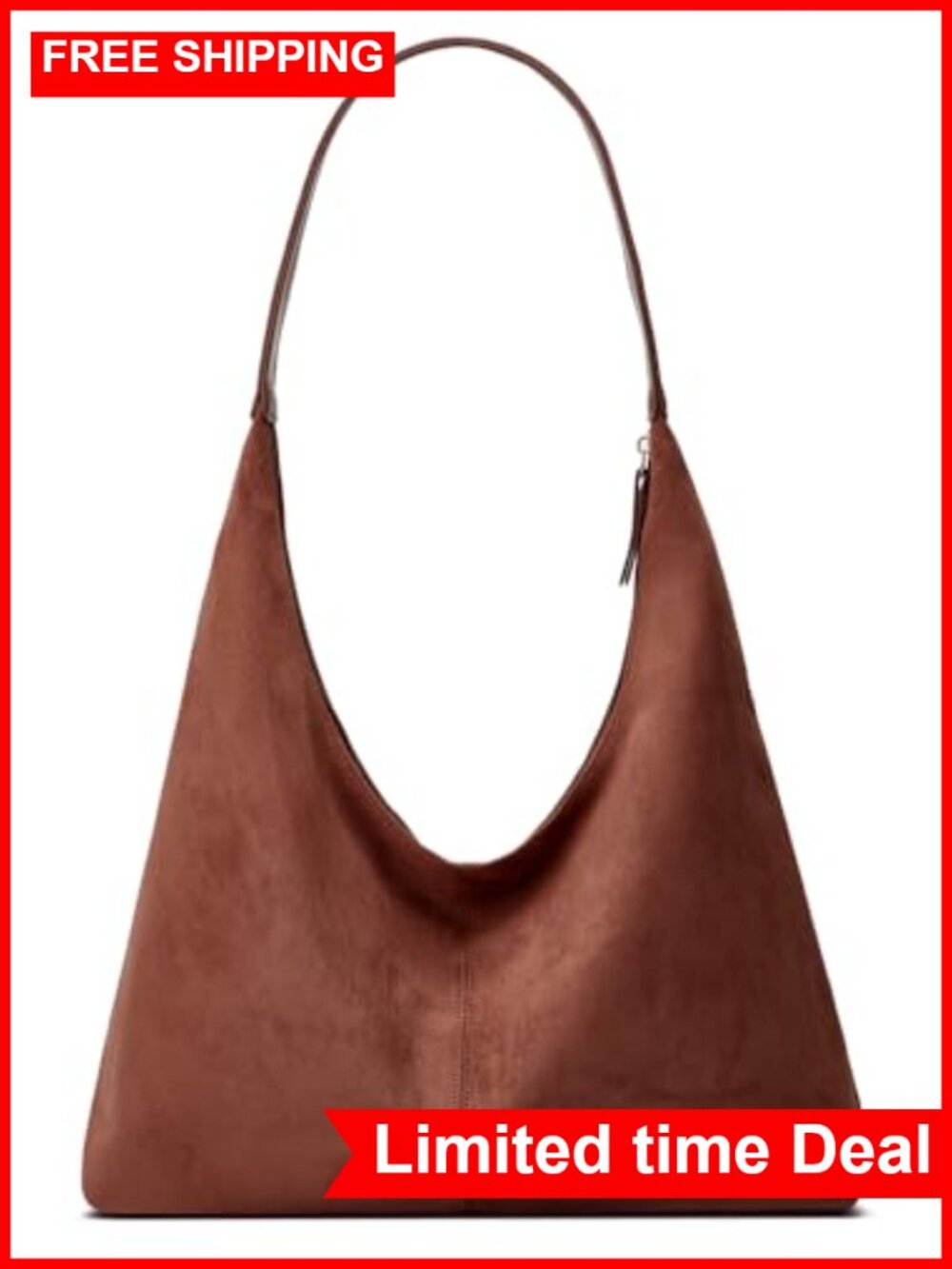 Womens Faux Leather Suede Shoulder Bag Large Tote Handbag Retro Satchel Purse